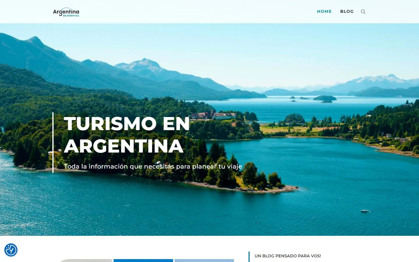Portada del sitio de Argentina es Aventura en escritorio