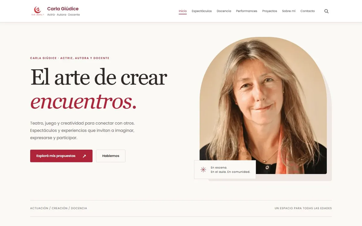 Portada del sitio de Carla Giúdice
