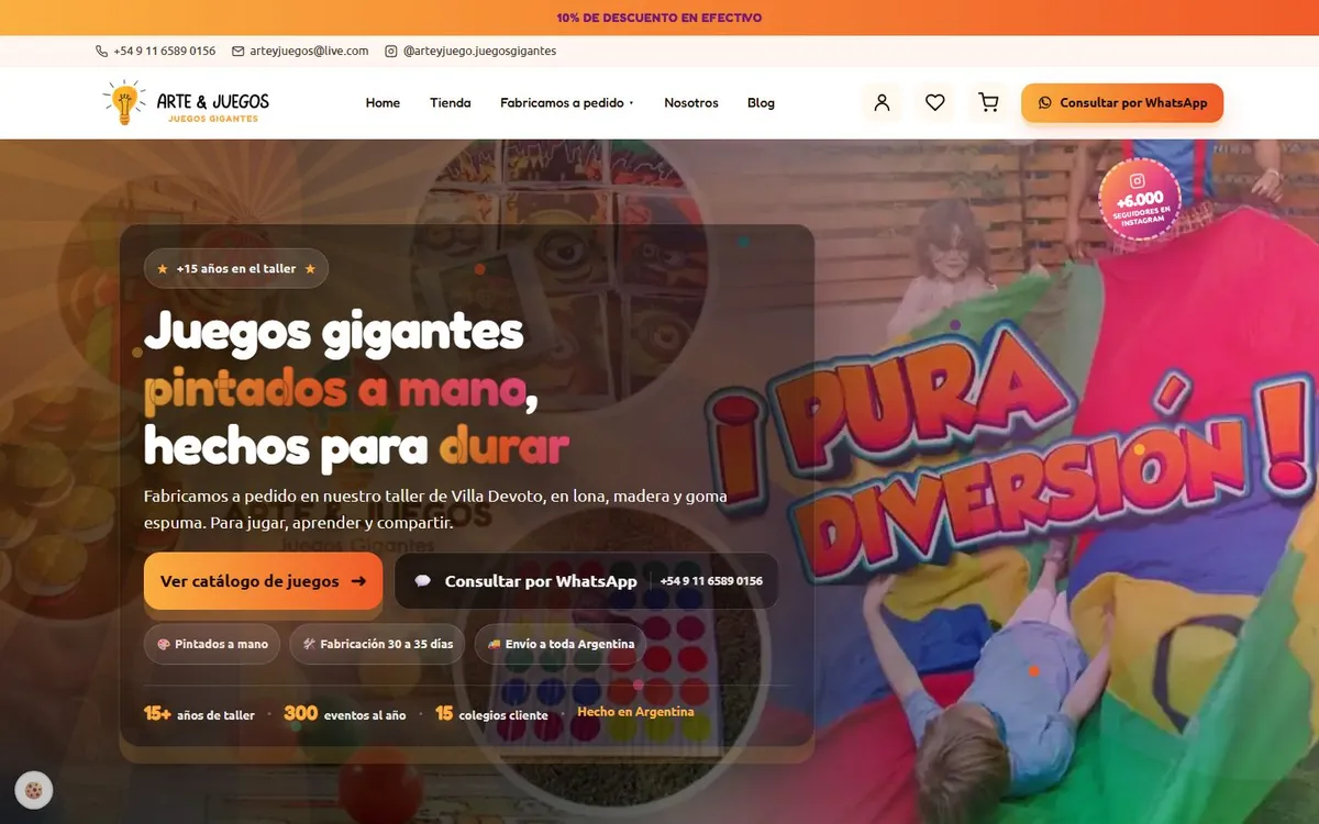 Portada del sitio de Juegos Gigantes