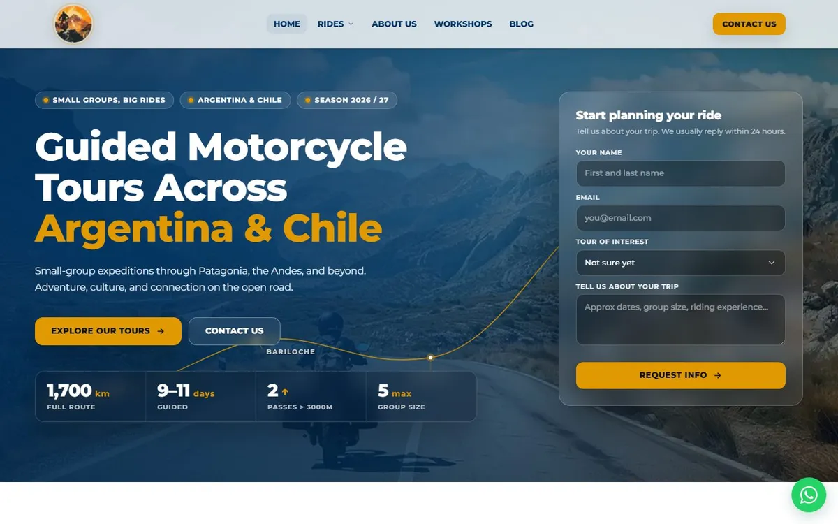 Portada del sitio de MTX Rides